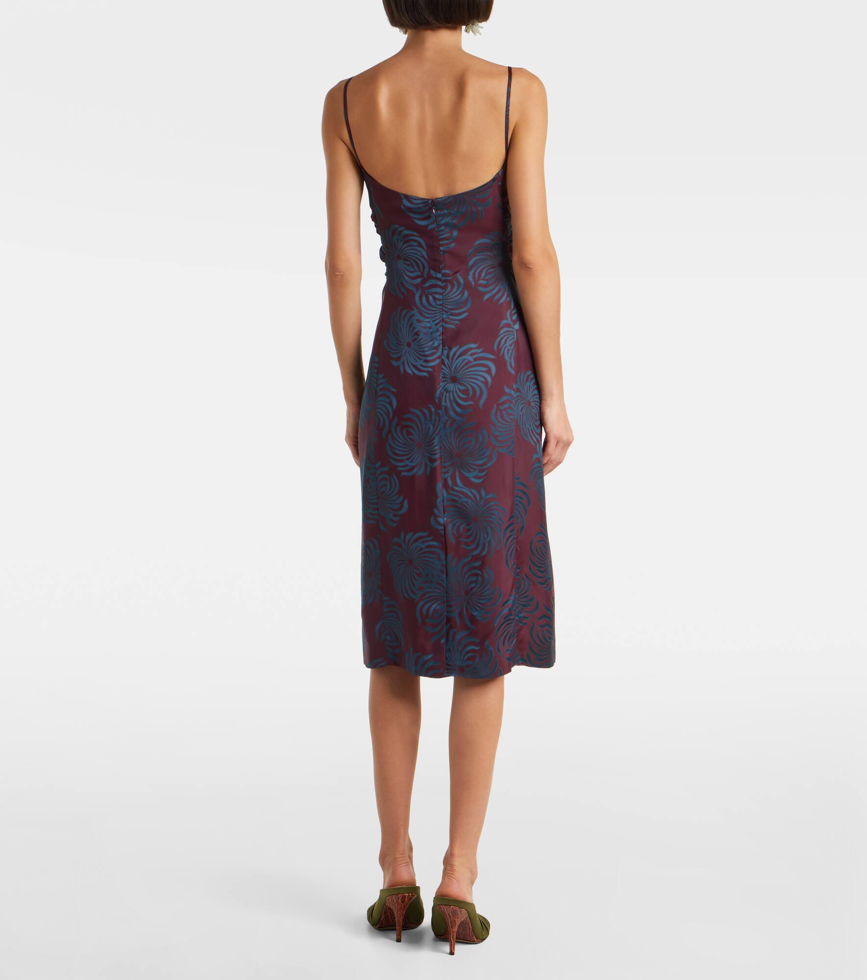 Floral jacquard midi dress - 3