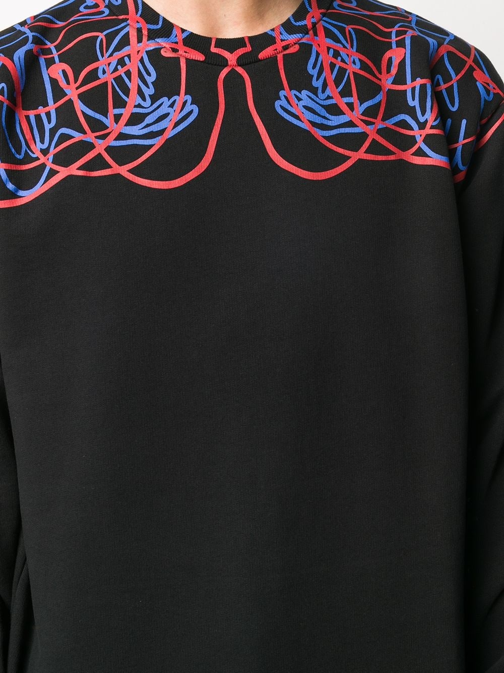 Handsfaces-print cotton sweatshirt - 5