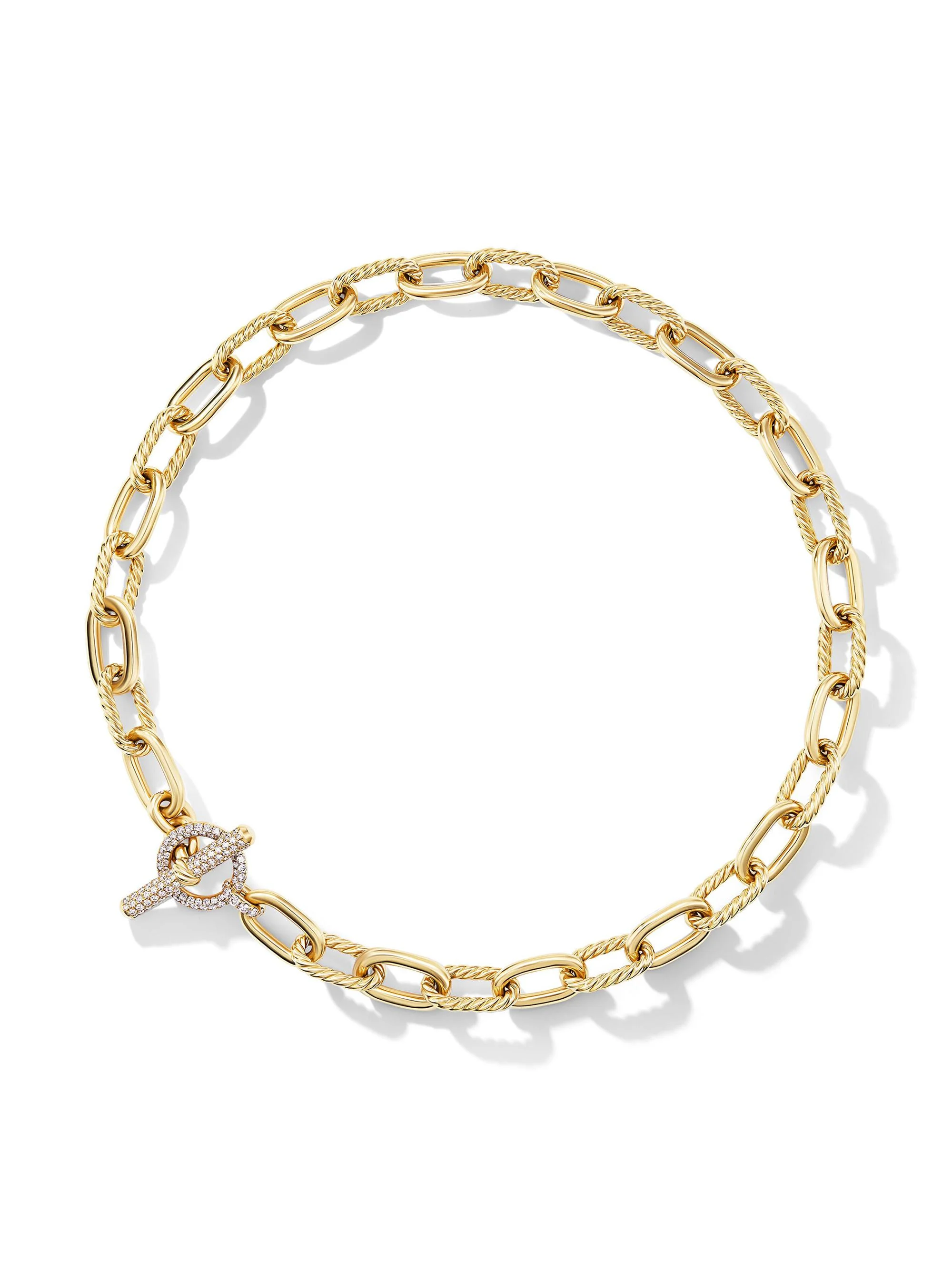 Women's DY Madison Toggle Chain Necklace in 18K Yellow Gold - Diamond - 1