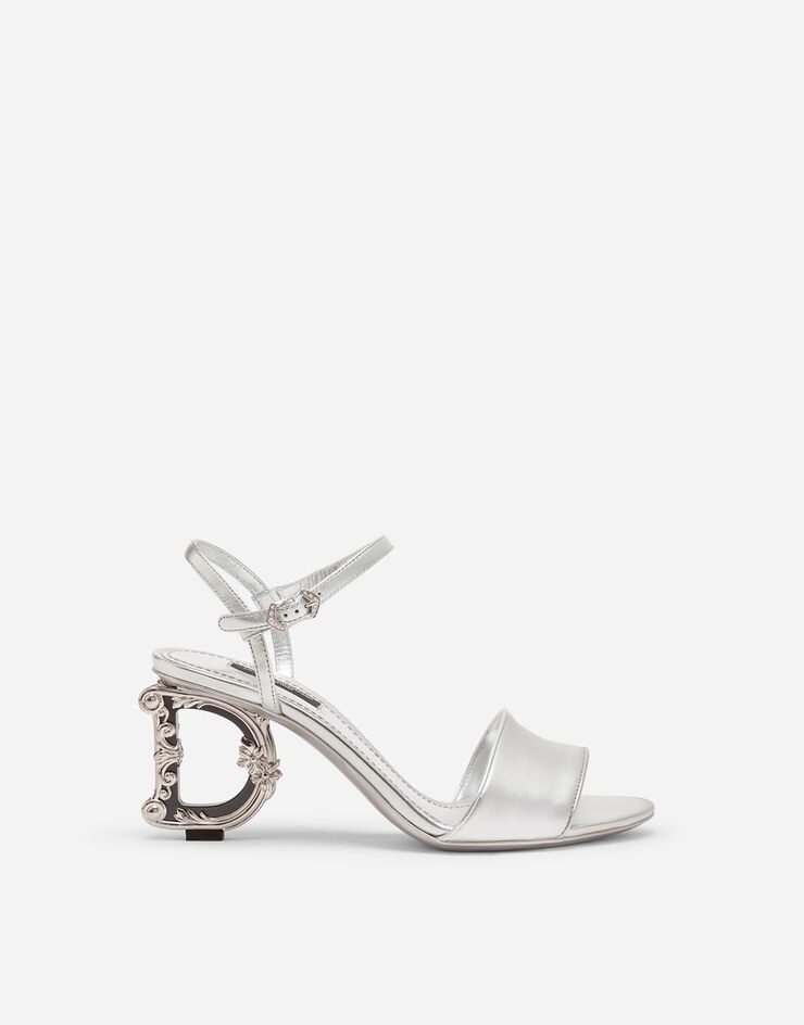 Nappa mordore sandals with baroque DG heel - 1