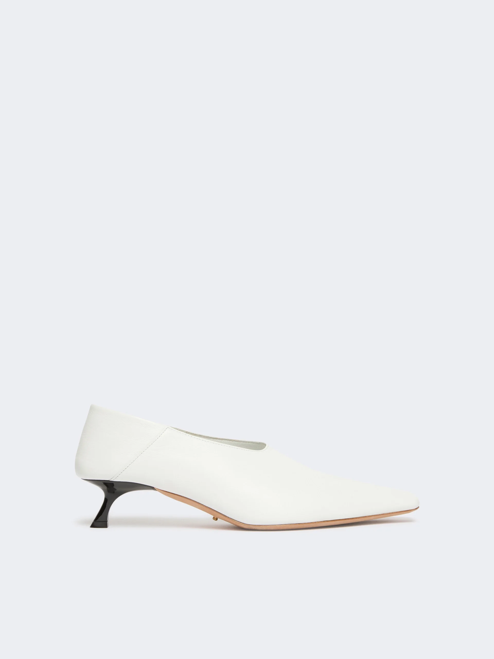 Nappa leather pumps with foldable back - WHITE - 1