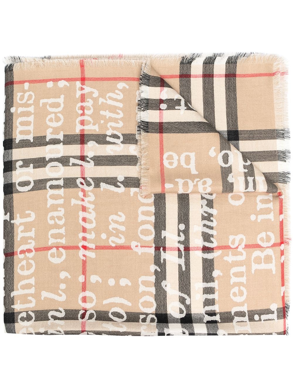 text-print check scarf - 1