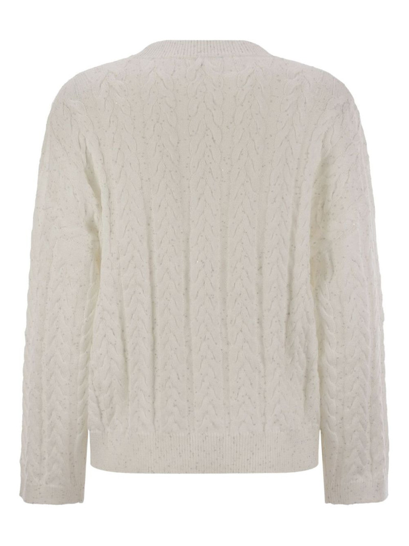 Brunello Cucinelli dazzling sequin-braided sweater outlook