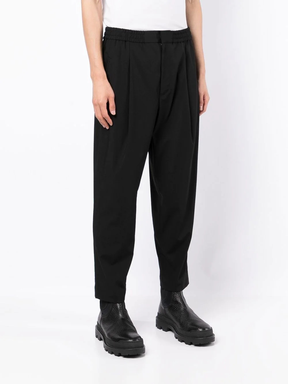 single-pleat tapered trousers - 3