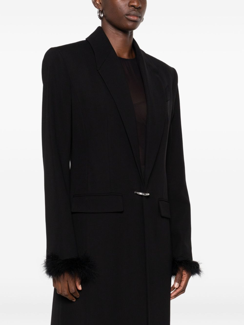 single-breasted ring-fastening coat - 3
