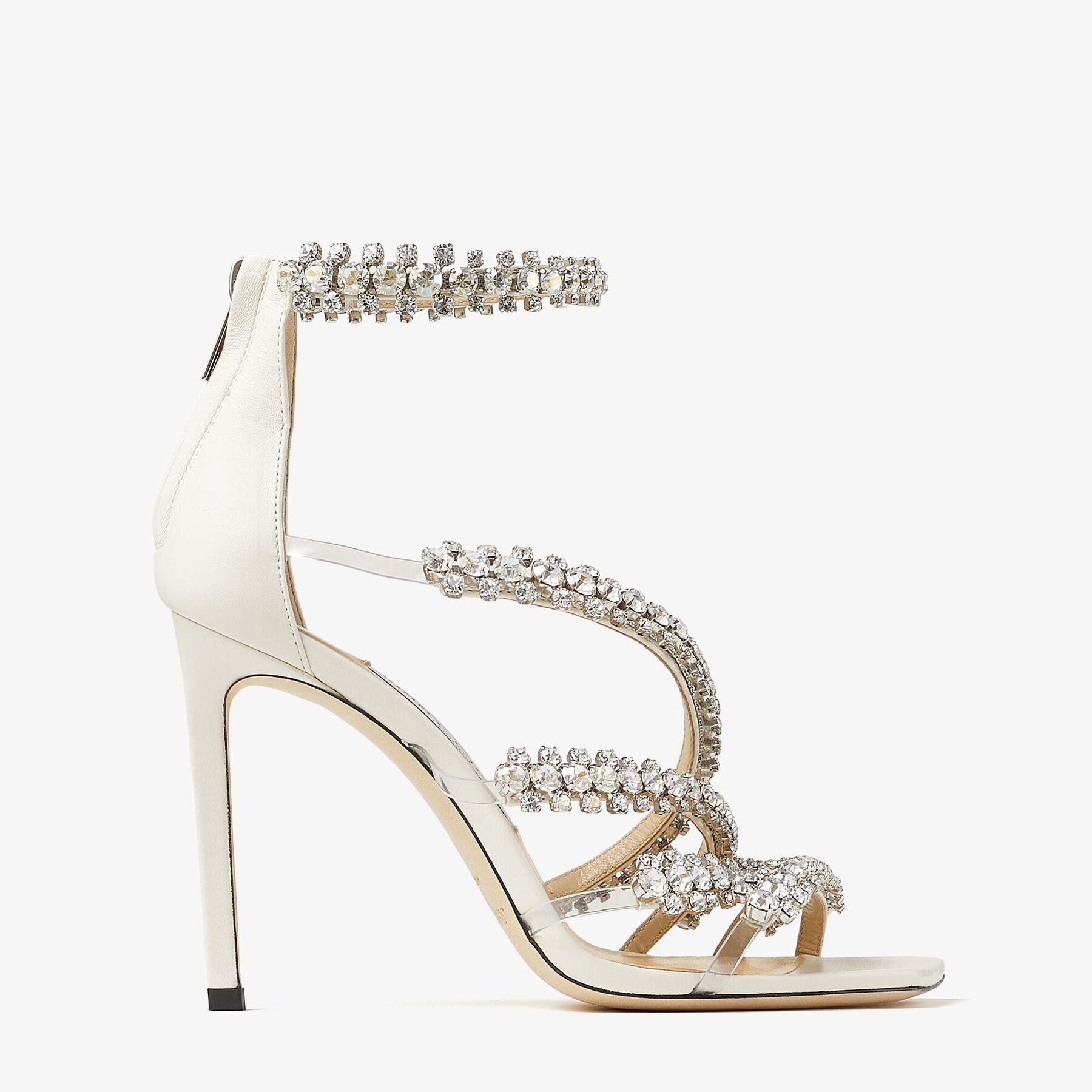 Josefine 100
Latte Nappa Sandals with Crystal Embellishment - 1