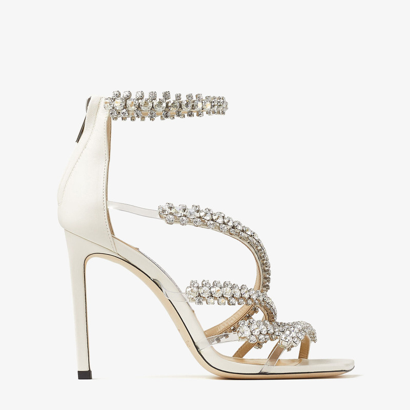 Josefine 100 Latte Nappa Sandals with Crystal Embellishment 1