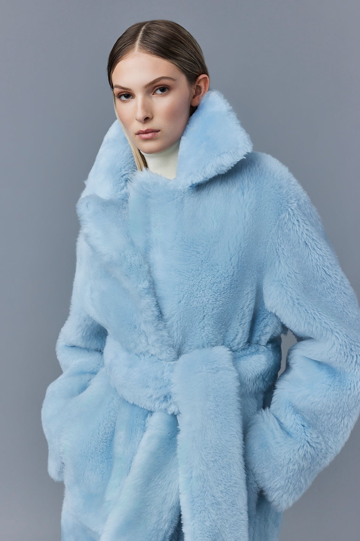 ETIENNE Shearling coat with belt - 5