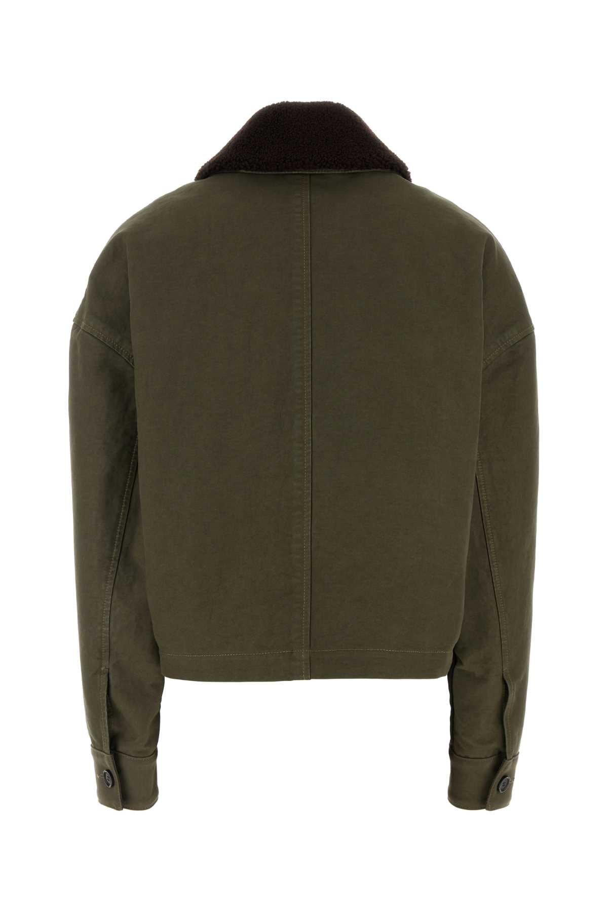 Loewe Women Khaki Cotton Jacket - 2