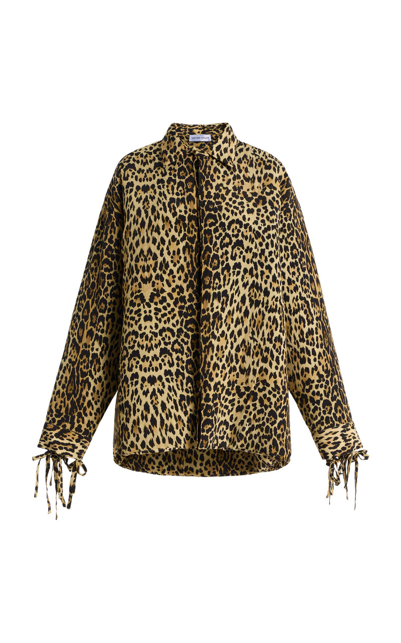 Leopard-Print Crepe Base Shirt animal 1