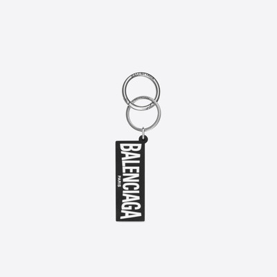 BALENCIAGA Men's Teenage Logo Keychain in Black/white outlook