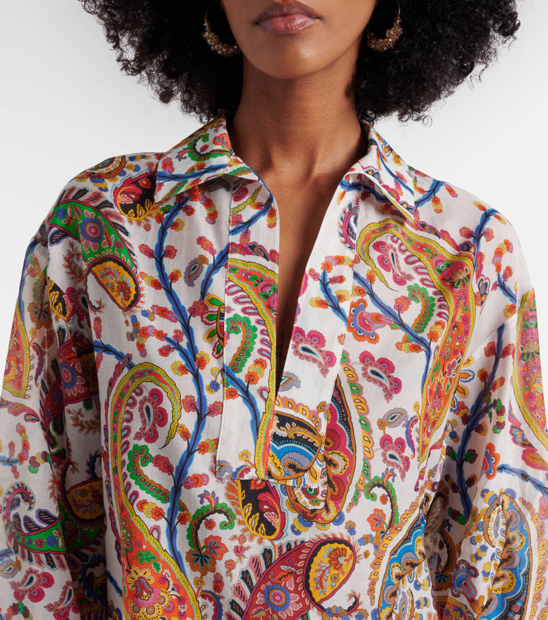 Printed cotton and silk tunic 4