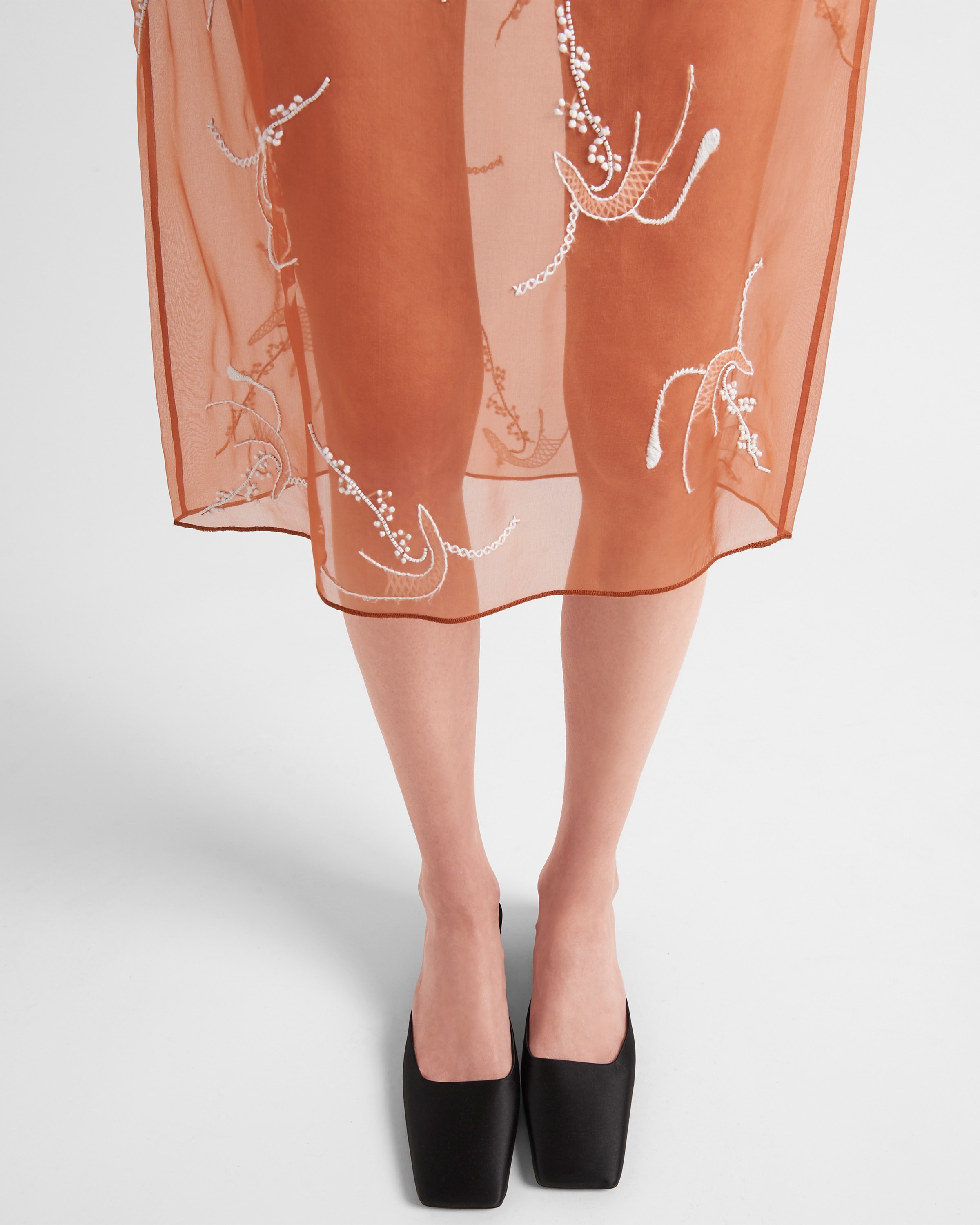 Embroidered organza midi-skirt - 3