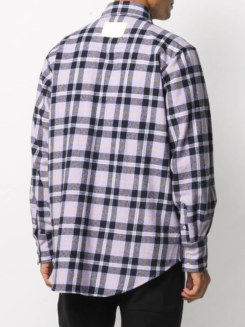 logo patch checked shirt - 4