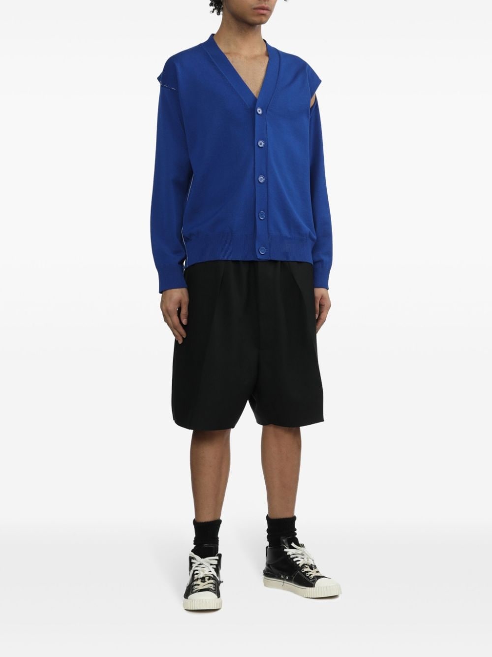 cut-out fine-knit cardigan - 2