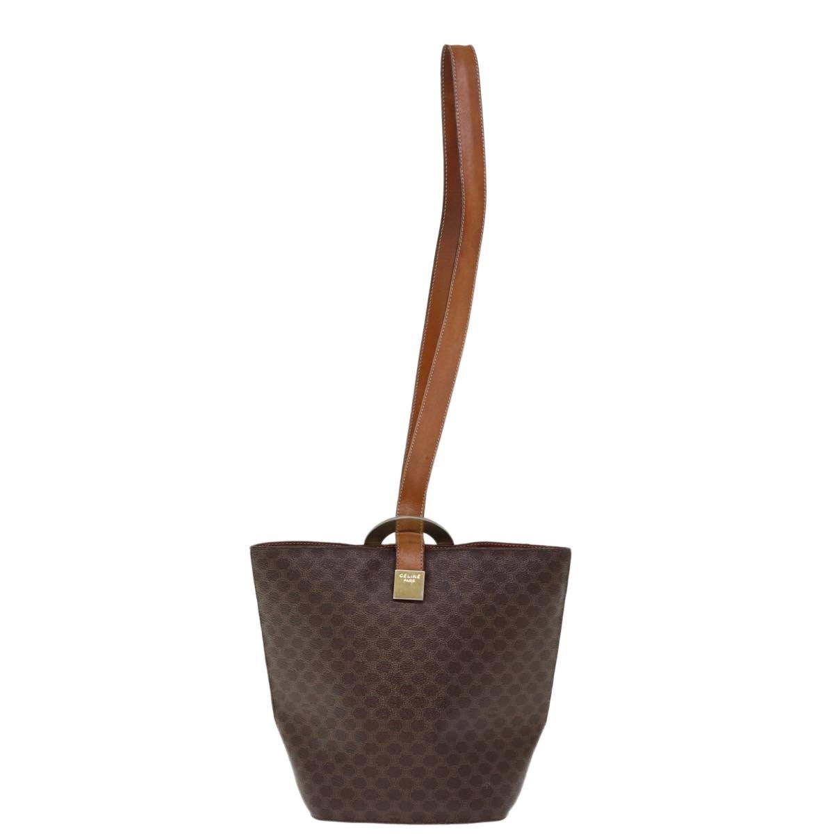 CELINE Macadam Canvas Shoulder Bag Pvc Brown - 3