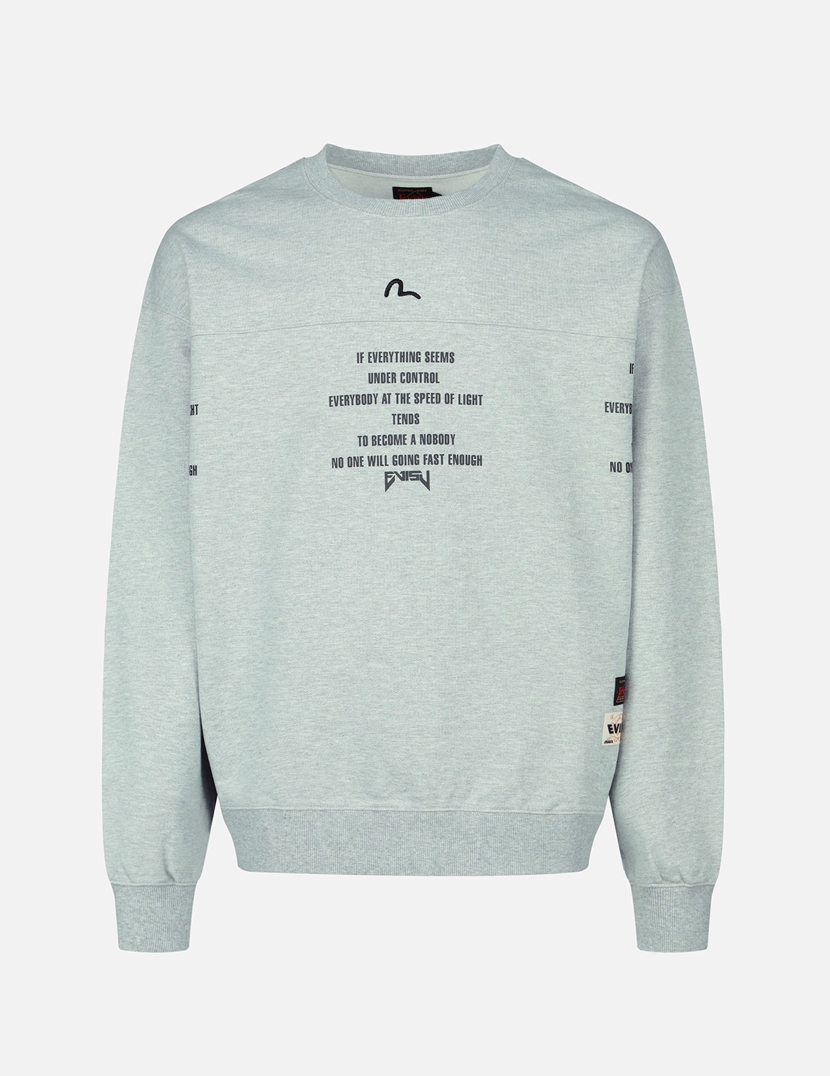 SPRAY-EFFECT GODHEAD PRINT SWEATSHIRT WITH SEAGULL EMBROIDERY - 1