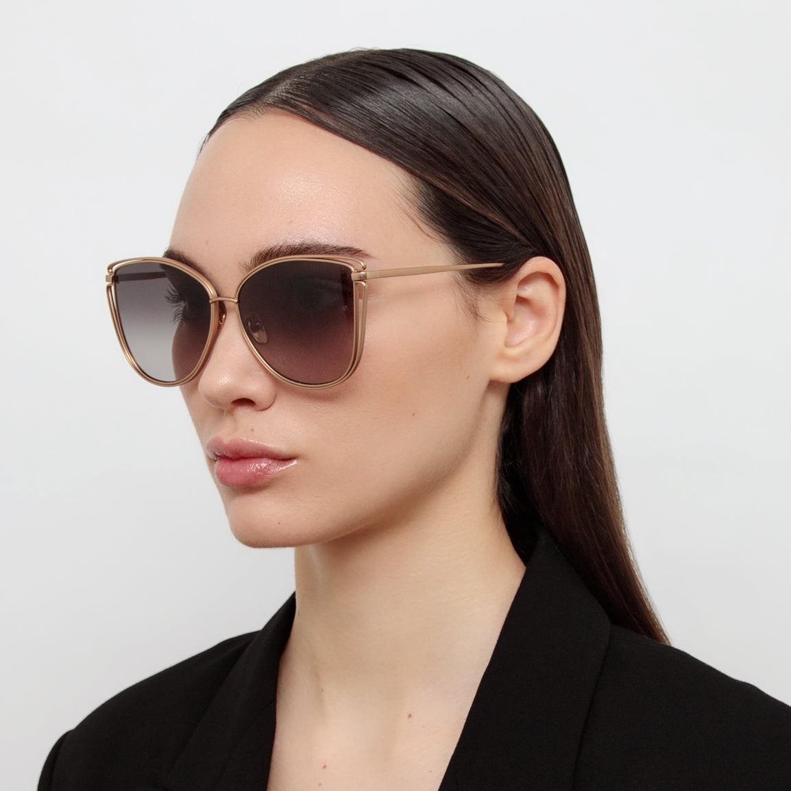 Dinah Sunglasses in Matt Rose Gold - 2