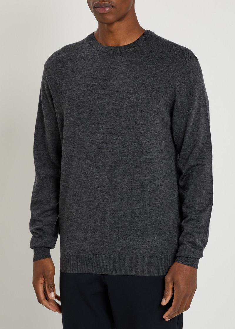 Les Deux Les Deux Logo Embroidered Merino Wool Jumper outlook