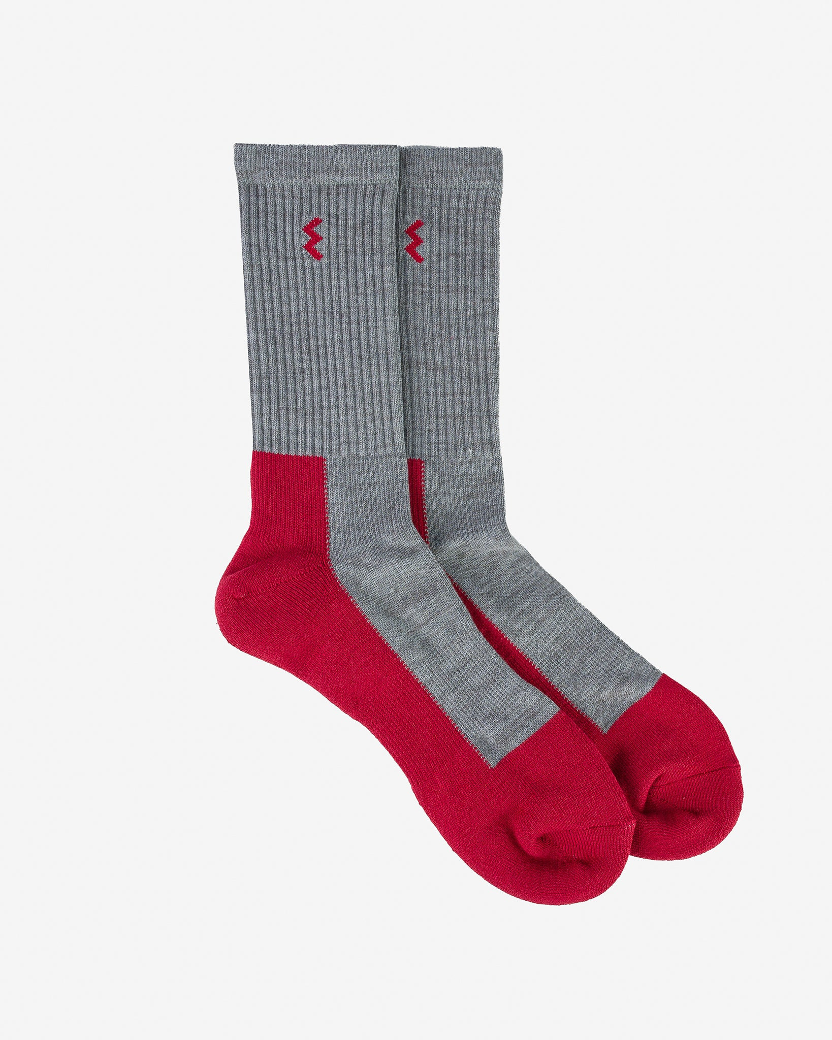 IHG-030-GRYRED Iron Heart Work Boot Socks - Grey/Red - 1
