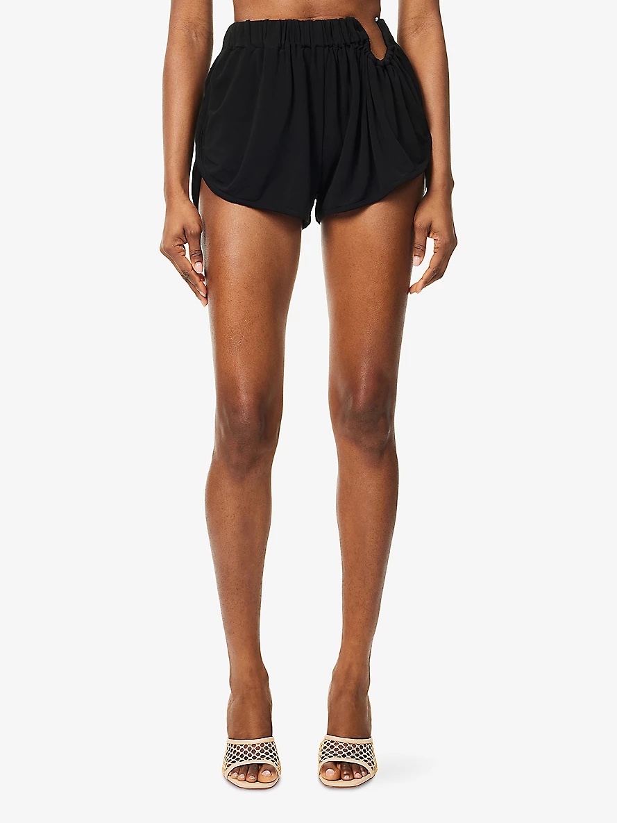 Ruched Crescent Jersey Shorts - 3