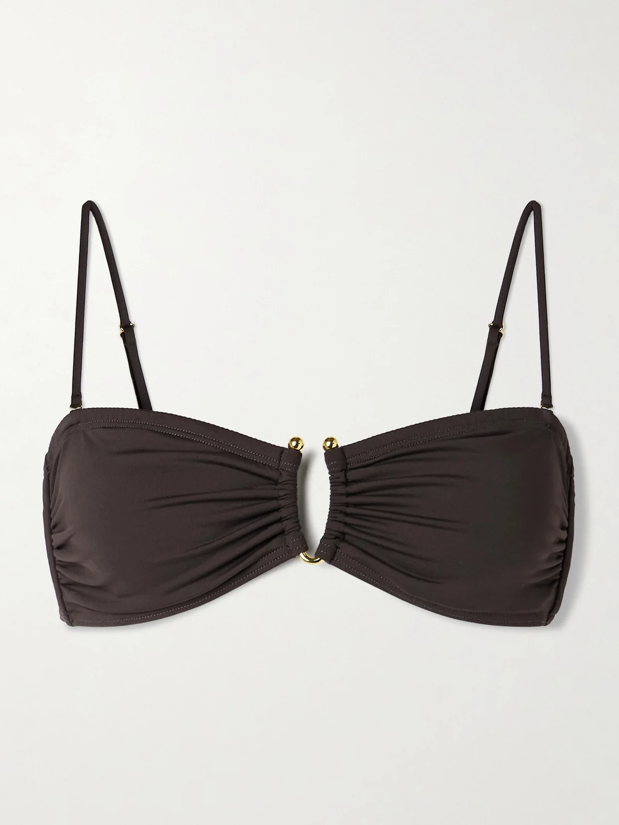 Embellished Ruched Bikini Top - 1