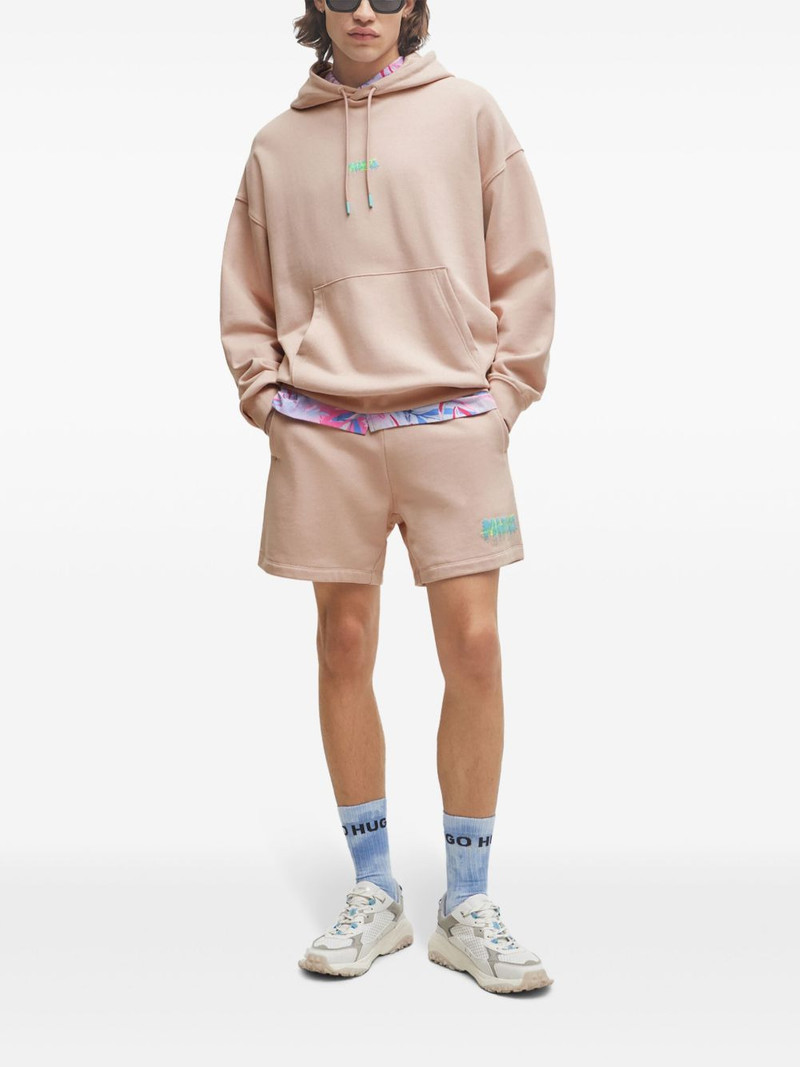 HUGO logo-print cotton hoodie outlook