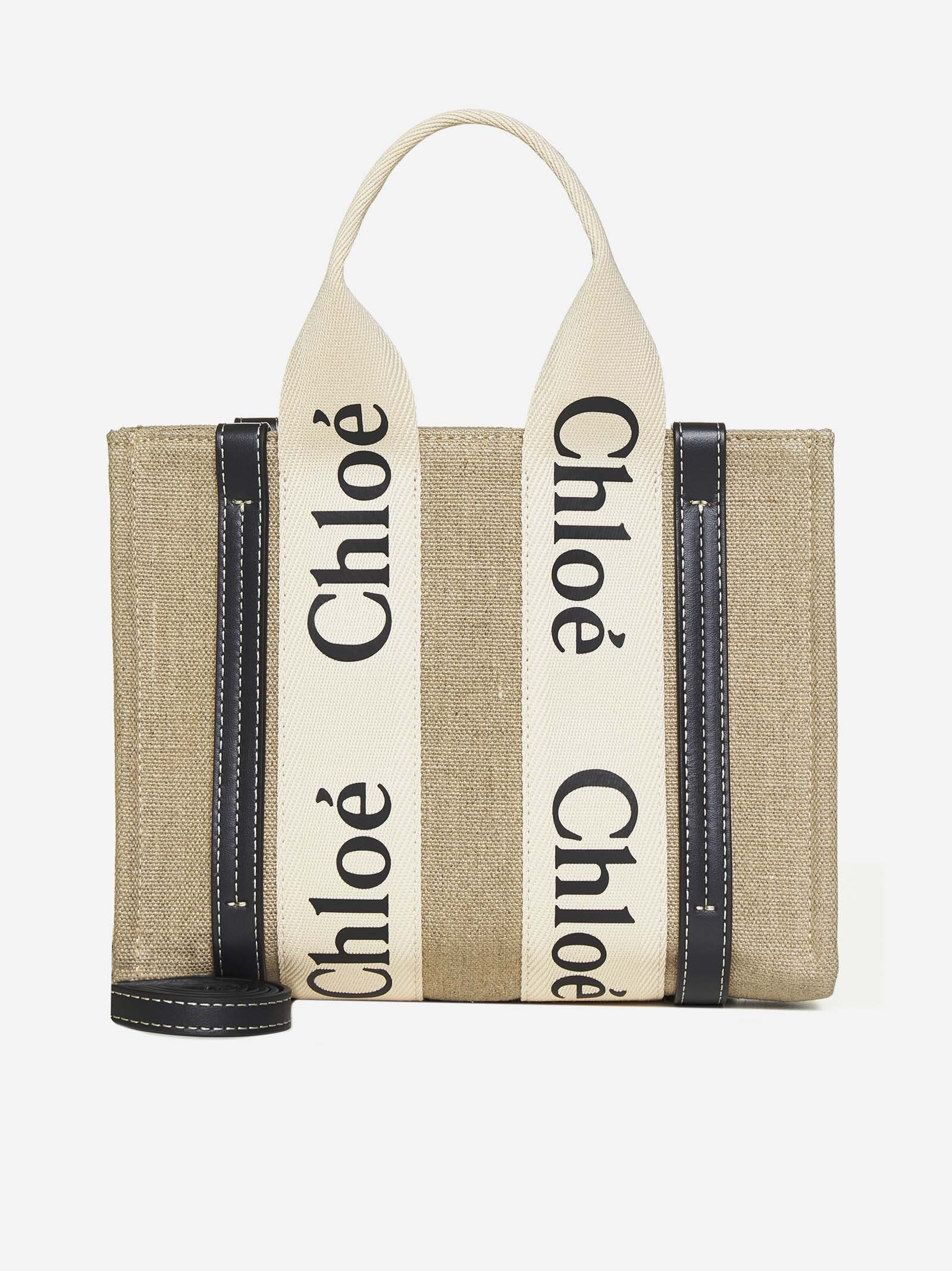 Woody mini linen tote bag - 1