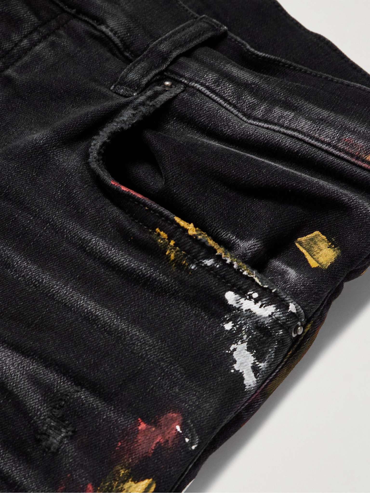 Skinny-Fit Paint-Splattered Jeans - 6