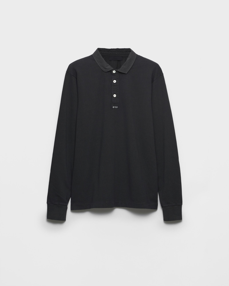 Long-sleeved cotton polo shirt 1