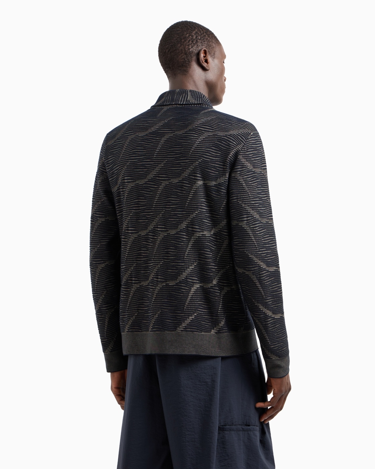 JACQUARD COTTON, VISCOSE AND CASHMERE CARDIGAN - 3
