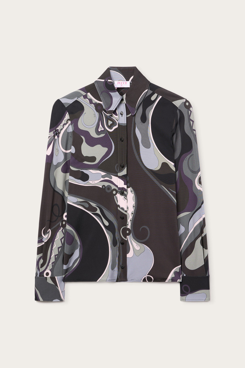 ORCHIDEE PRINT SATIN JERSEY SHIRT 1