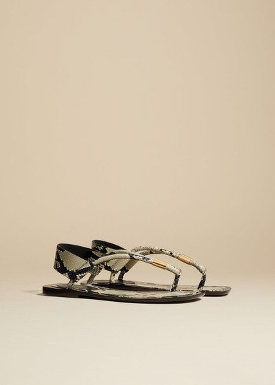 KHAITE The Devoe Sandal in Natural Python-Embossed Leather outlook