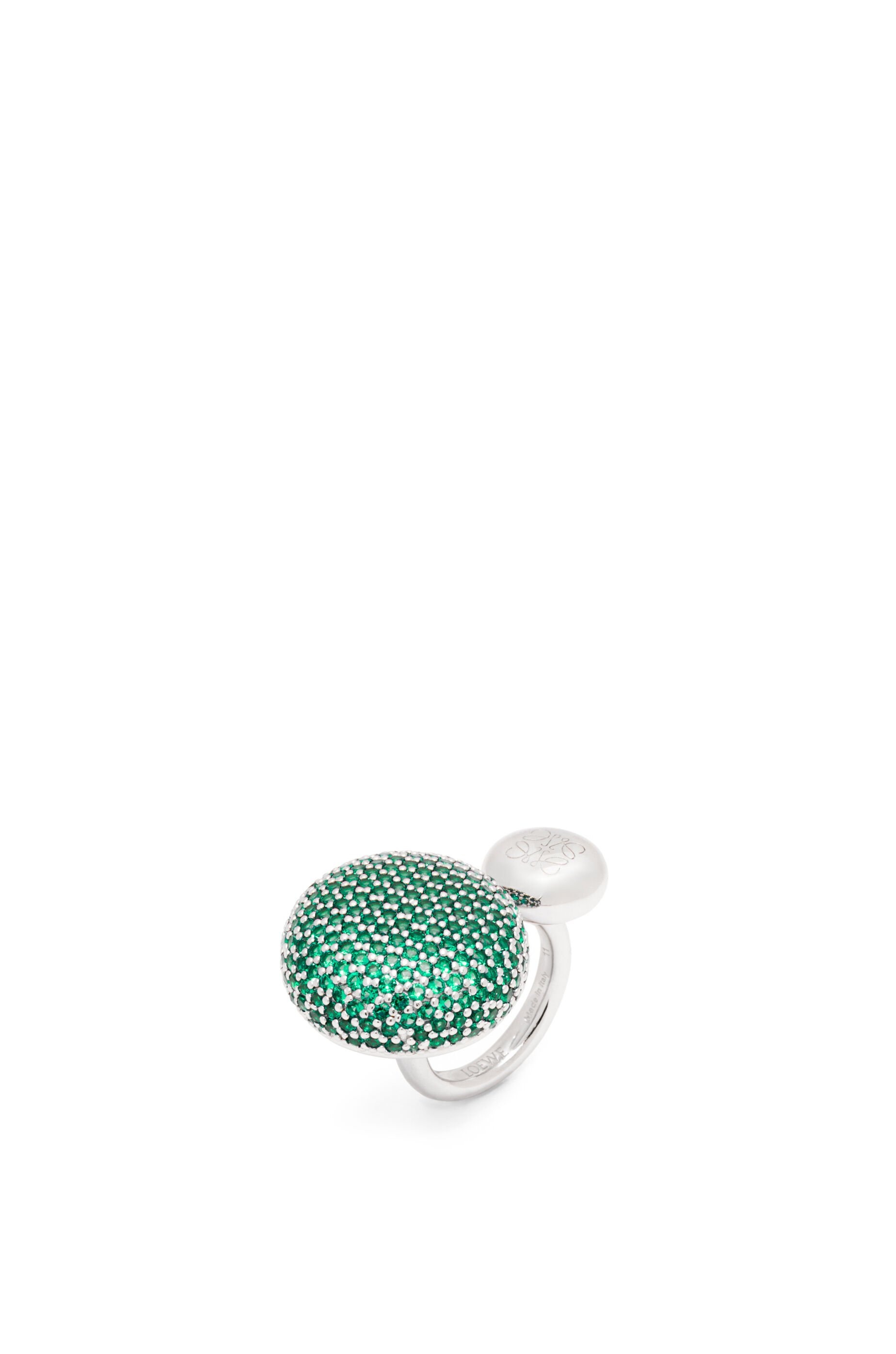 Anagram Pebble ring in sterling silver and crystals - 2