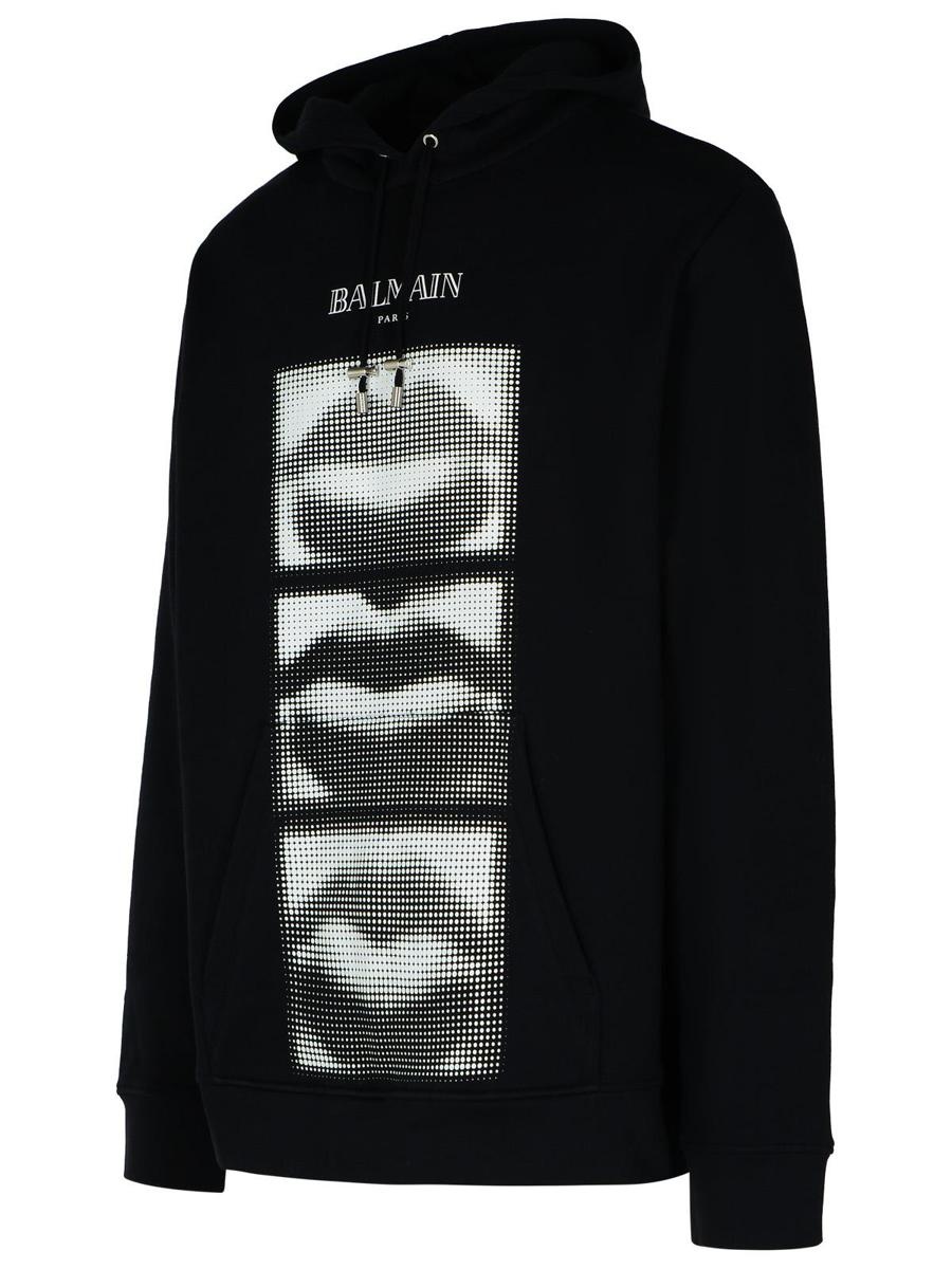 Balmain 'Lips' Black Cotton Sweatshirt - 2