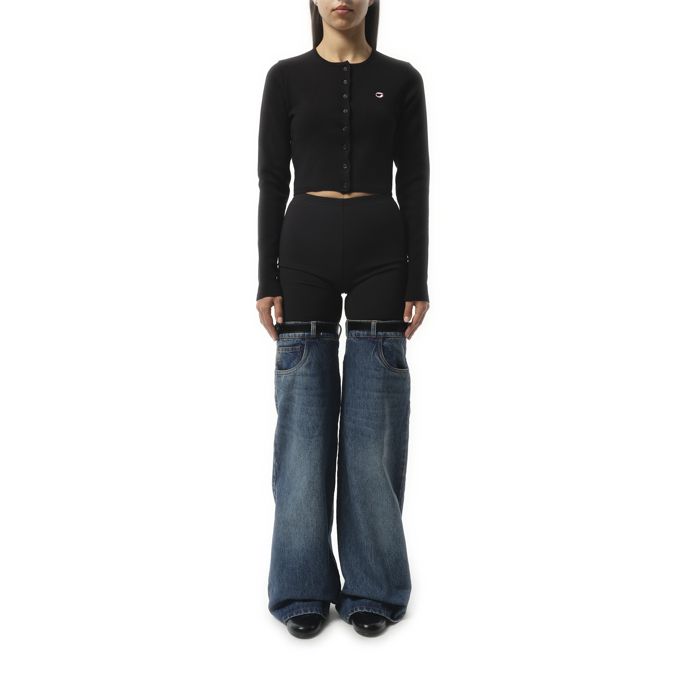 Knitted Cardigan in Black - 4