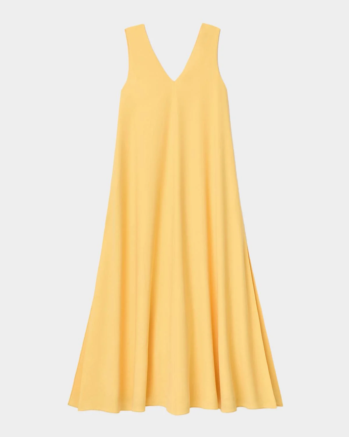Sleeveless Viscose-Silk Trapeze Maxi Dress - 1