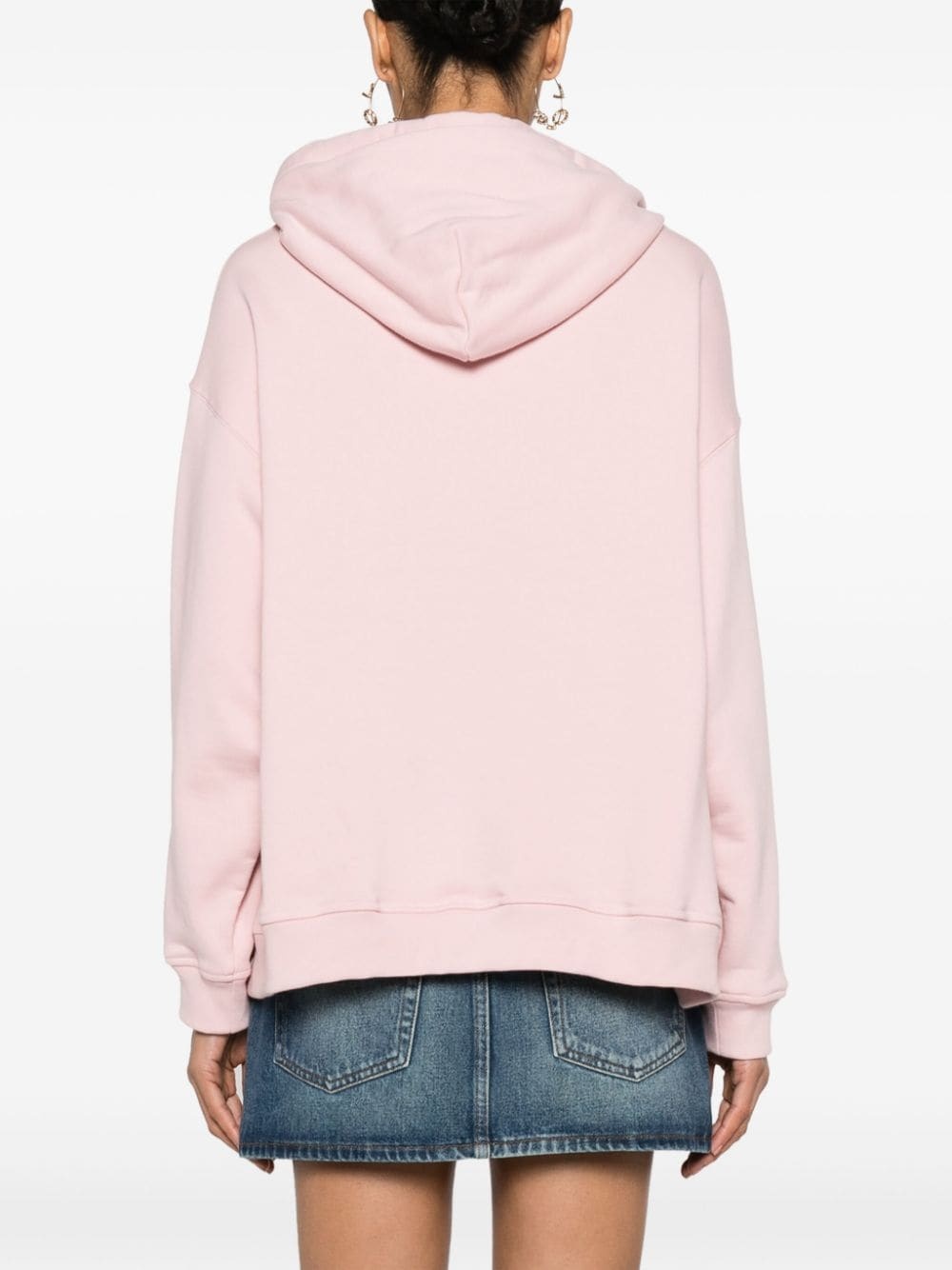 logo-embroidered cotton hoodie - 4