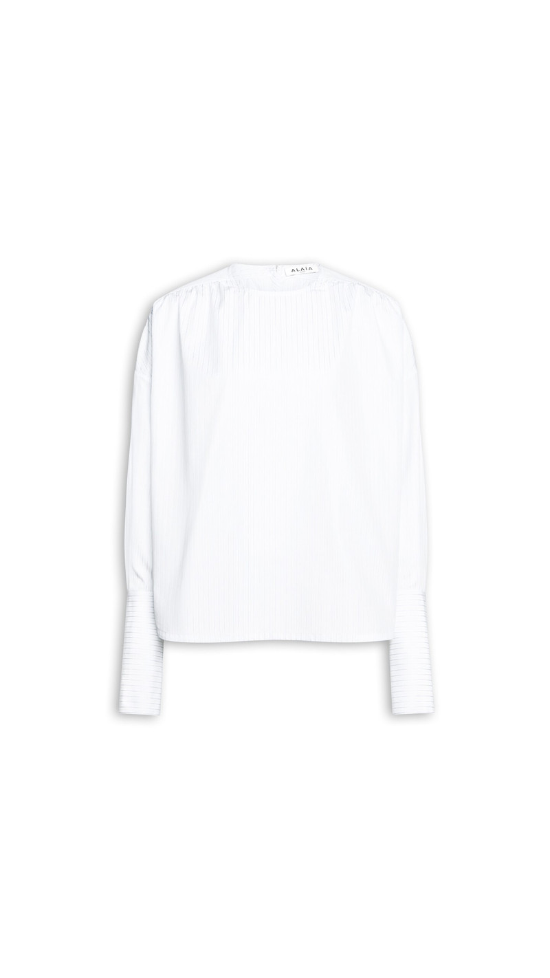 RUCHED POPLIN BLOUSE 1