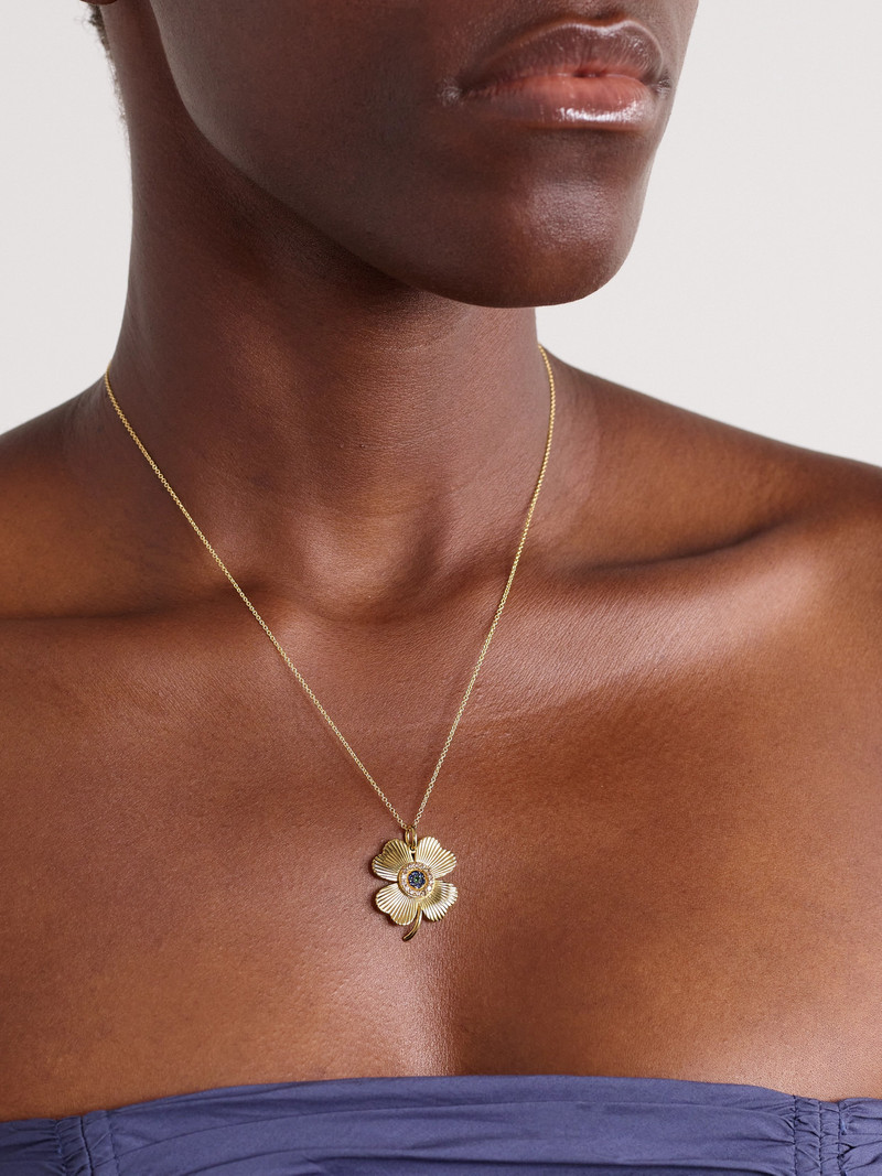 ILEANA MAKRI Lucky Clover 18-karat Gold Multi-stone Necklace outlook