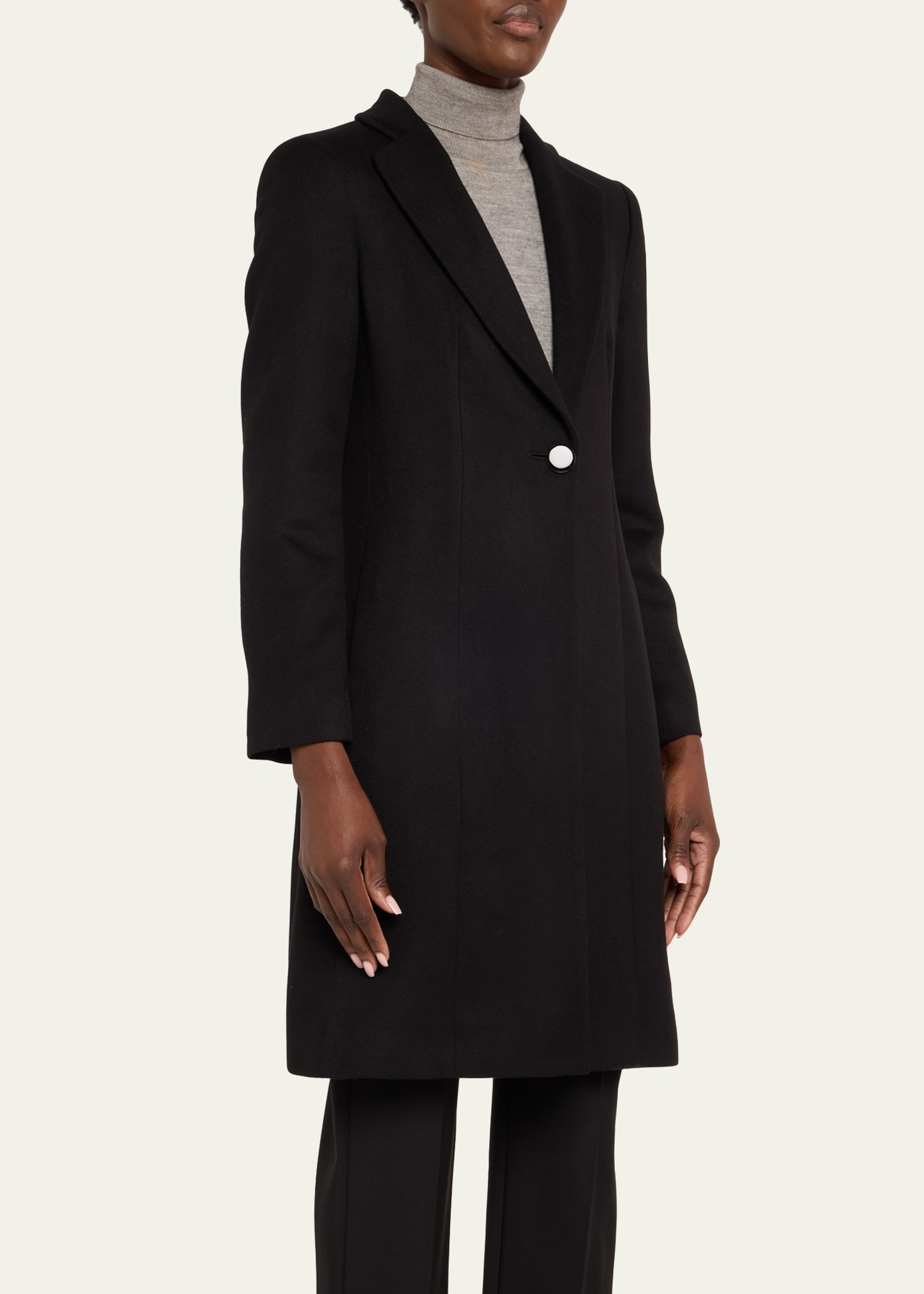 Essentials Cashmere One Button Coat - 4