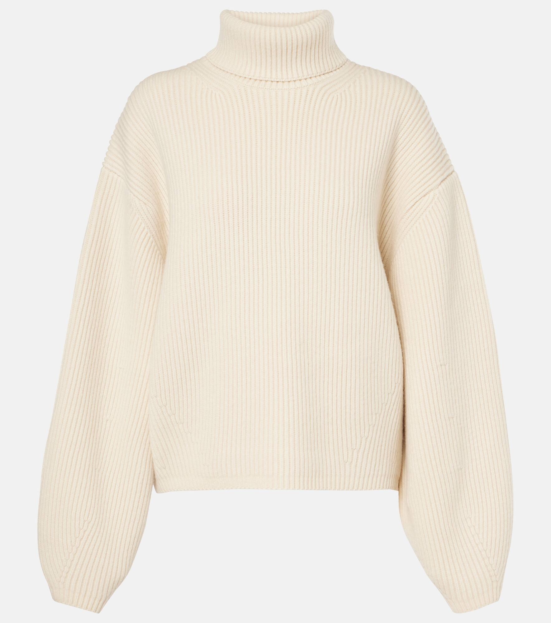 Ribbed-knit wool-blend turtleneck sweater - 1