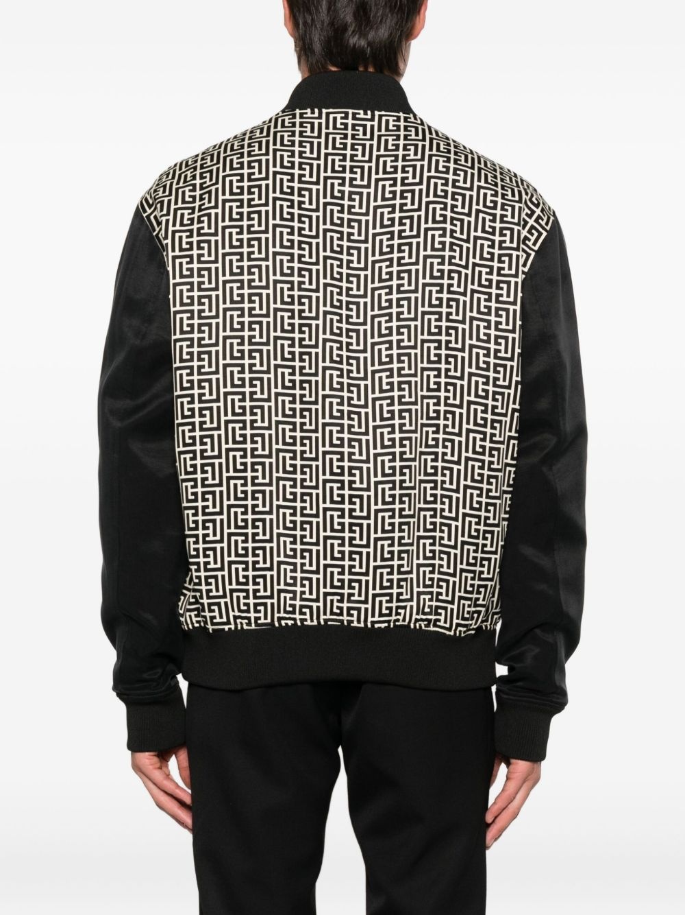 geometric-pattern bomber jacket - 4