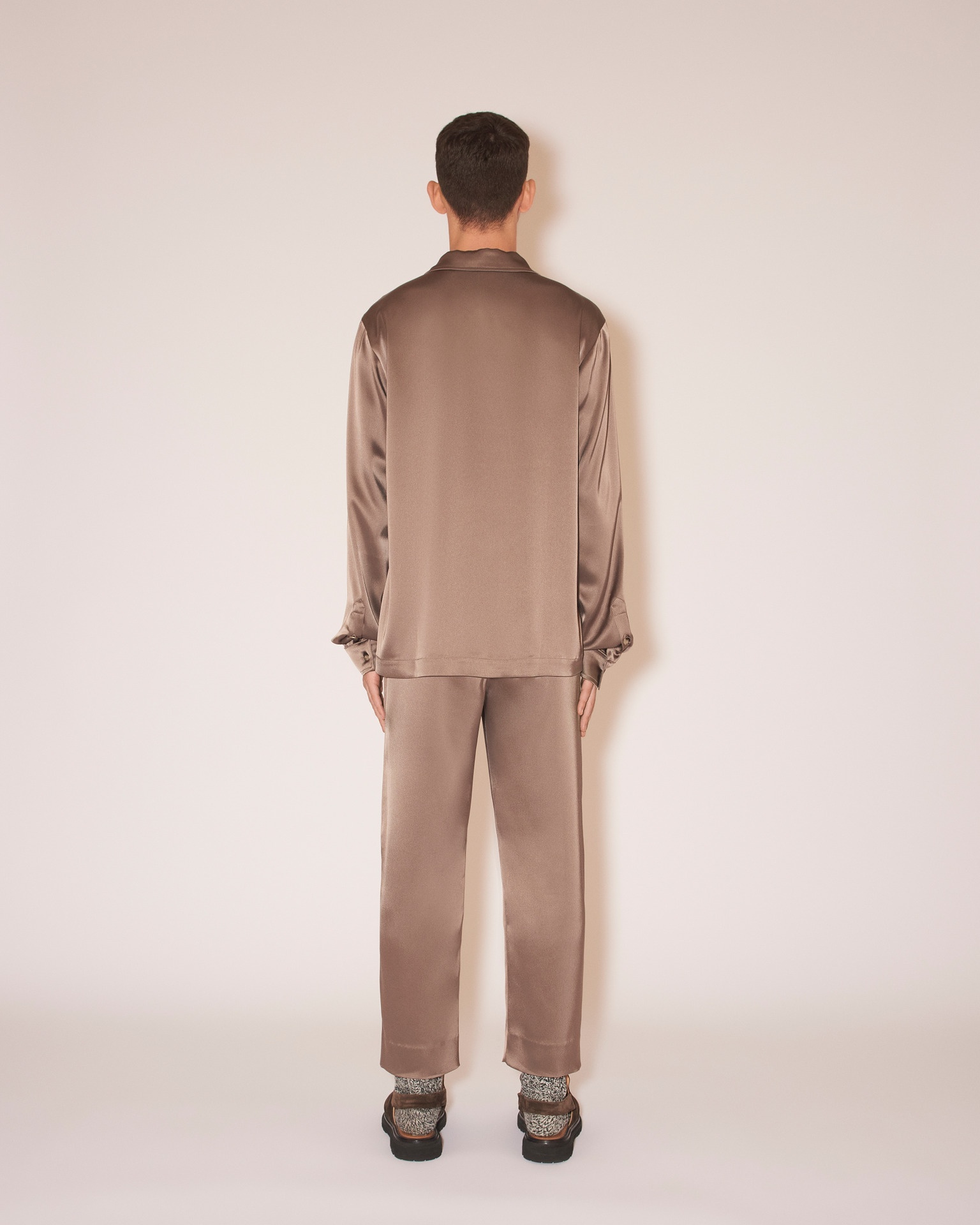 DUCO - Slip-satin shirt - Clay - 4