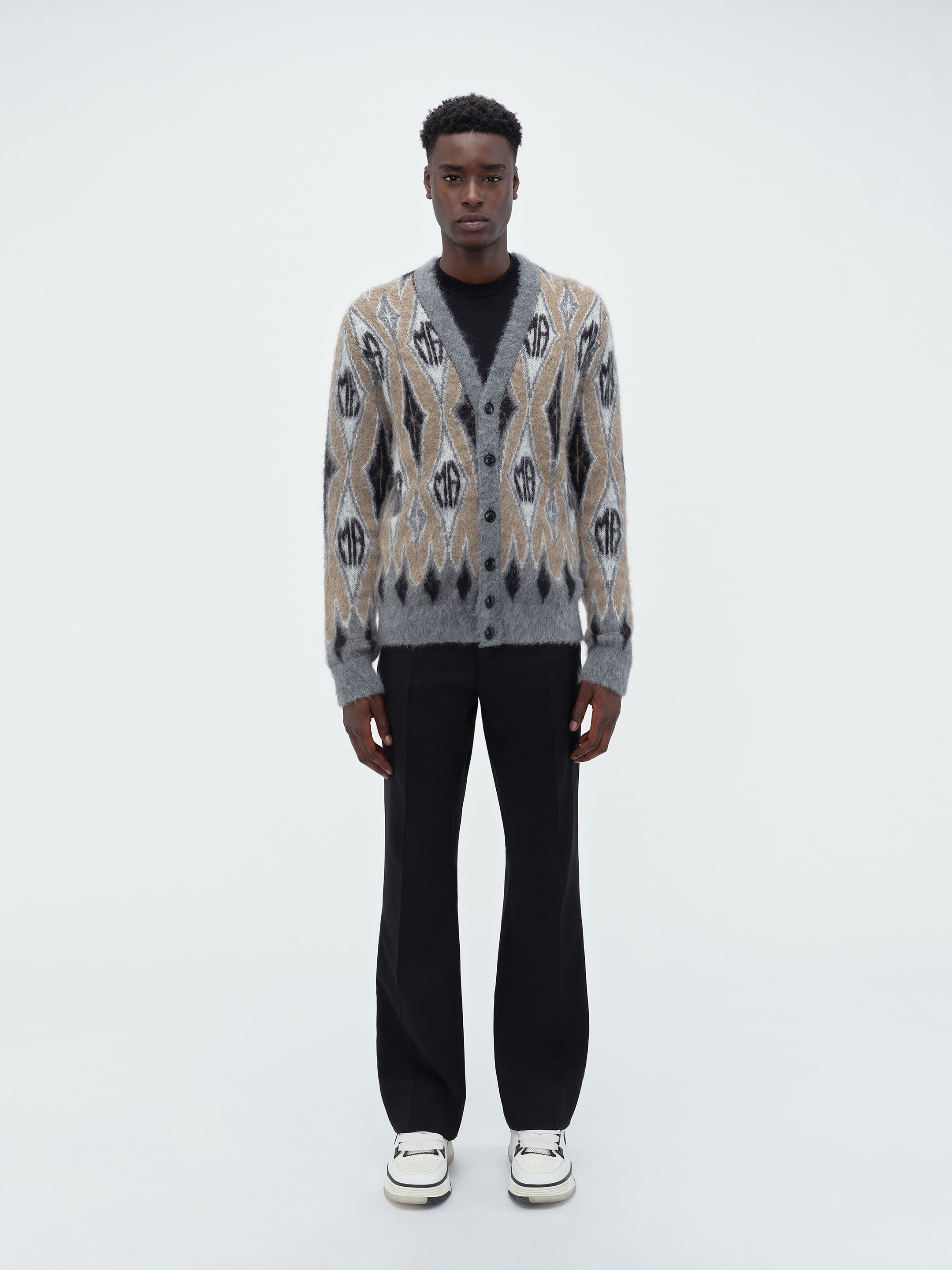 ARGYLE MOHAIR CARDIGAN - 2