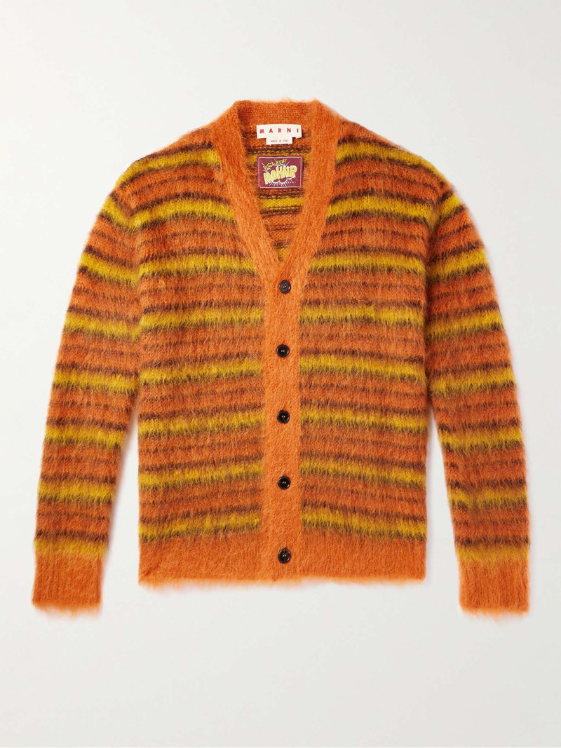Striped Mohair-Blend Cardigan - 1