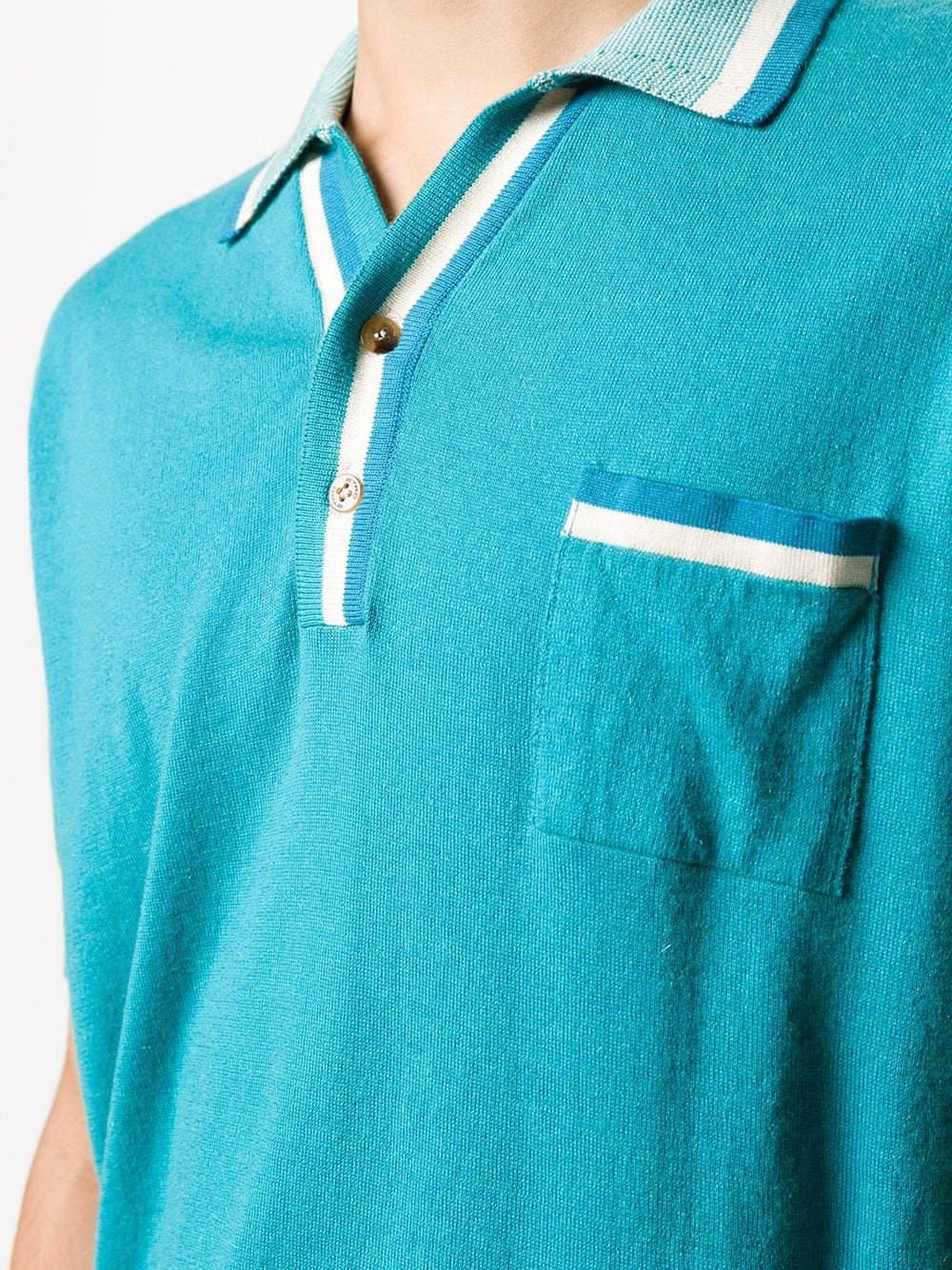 striped trim polo shirt - 5