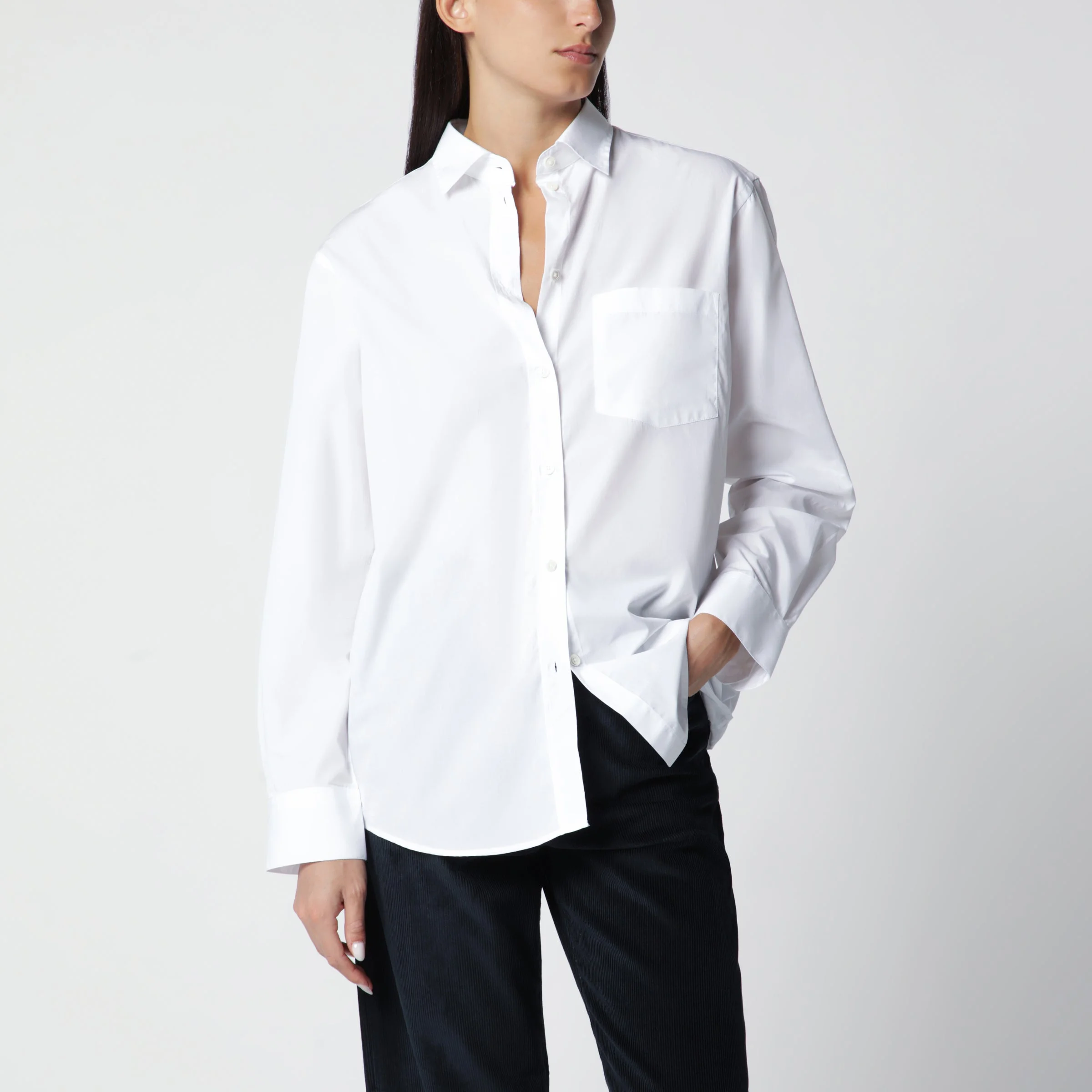 Optic White Cotton Shirt - 1