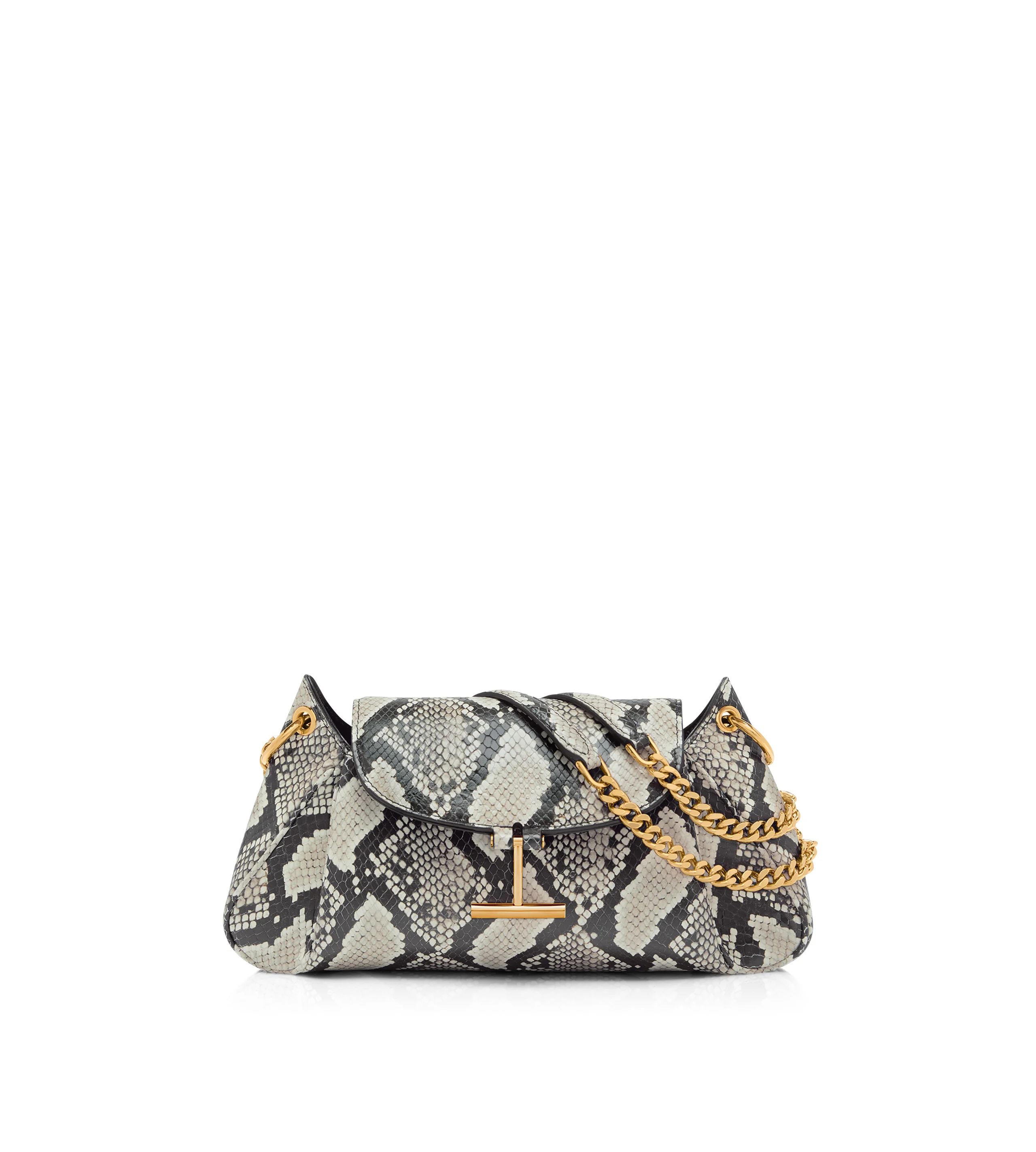 PRINTED PYTHON TARA CHAIN SHOULDER BAG - 1