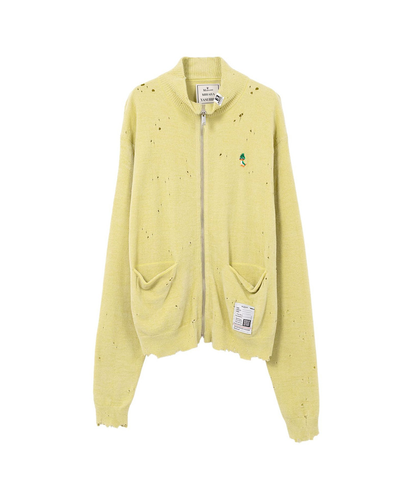 Distressed High Neck Knit Cardigan 24